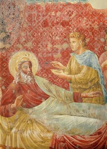 Isaque rejeita Esaú, detalhe de Isaac e Esaú, c.1288 (detalhe de 350996) de Giotto di Bondone