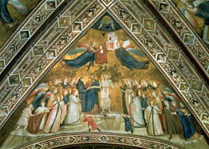 O casamento místico de São Francisco com a Santa Pobreza de Giotto di Bondone school of Giotto di Bondone school of