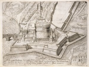 O túmulo de Adriano, de "Cosmo Medici Duci florentinor", publicado em 1569