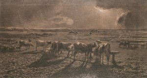 Noite (pastando, Alla stanga) de Giovanni Segantini