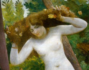 Na fonte, por Giovanni, conhecido como Nino Costa (1826-1903). Detalhe.