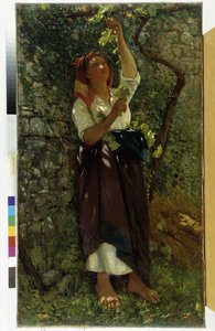 A Poda da Vinha pintura de Giovanni Costa (1833-1902) Menção obrigatória: Colecção Fondation Regards de Provence, Marselha