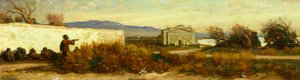 Turcos perto de um templo, por Giovanni, conhecido como Nino Costa (1826-1903). de Giovanni Costa