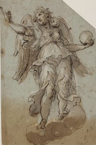 Anjo com um globo entre nuvens de Giovanni Alberti