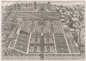 Speculum Romanae Magnificentiae: Palácio e Jardins Tivoli, 1581., 1581. de Giovanni Ambrogio Brambilla.