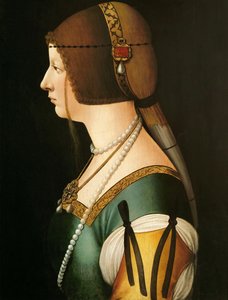Retrato de Bianca Maria Sforza 1472-1510, a segunda esposa de Maximiliano I, Sacro Imperador Romano, 14