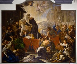Jesus Crucificado se destaca da cruz, c.1690 (óleo sobre tela)