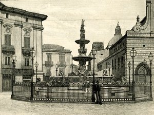 A Fonte de Orion, de Giovanni Angelo Montorsoli (ca 1506-1563), Piazza Duomo, Messina, Sicília, Itália de Giovanni Angelo Montorsoli