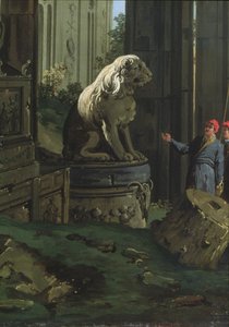 Detalhe de "Capriccio com motivos de Pádua", c.1756 de Giovanni Antonio Canal