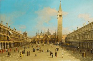 A Piazza San Marco, Veneza, olhando para o leste, de Giovanni Antonio Canal