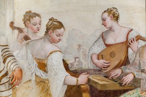 Senhoras da corte, detalhe do Concerto, Salão Principal, c.1570 (fresco)
