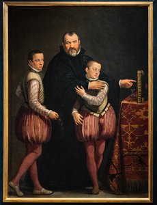 Retrato de Giuseppe Gualdo com os seus filhos Paolo e Emilio