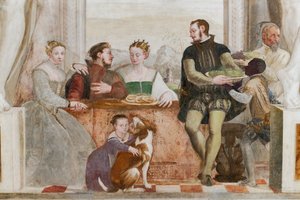 O Banquete, Salão Principal, c.1570 (fresco) de Giovanni Antonio Fasolo