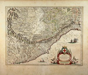 Mapa da região da Ligúria Ocidental, de Giovanni Antonio Magini de Giovanni Antonio Magini