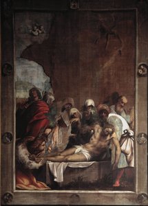 A deposição de Cristo (deposição de cristo) Pintura de Giovanni Antonio de Sacchis chamado Pordenone (1484-1539) 1529-1530 Dom 391x291 cm Cortemaggiore (Piacenza), Igreja da Annunziata Itália