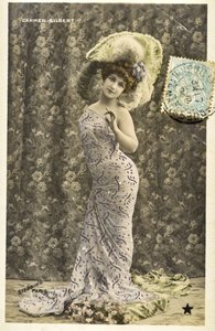 Cartão postal: Retrato de Carmen Gilbert, artista de music hall de Phillipe de Marlier