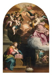 Transeção Sul, Altar da Anunciação, Altarpiece de Giovanni Battista Trotti conhecido como Il Malosso 1594