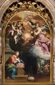 Transeção Sul, Altar da Anunciação, Altarpiece de Giovanni Battista Trotti conhecido como Il Malosso 1594