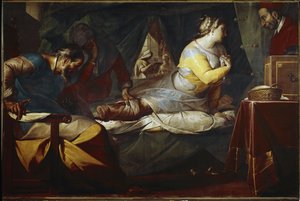 Quadroni de San Carlo: episódio da vida de São Carlos Borromeo (1538-1584): o milagre de Aurelia degli Angeli (Quadroni de São Carlos: vida e milagres de São Carlos Borromeo: milagre de Aurelia degli Angeli) Pintura de Cerano (Giovan Battista Cr