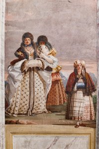 Alojamentos para convidados, Sala das Falsas Arquitecturas Góticas: "Uma Caminhada de Inverno" de Giovanni Battista Tiepolo