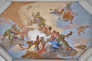 Triunfo da Glória anunciado pela Fama entre as Virtudes Cardeais de Giovanni Battista Tiepolo