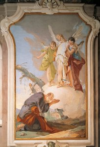 Abraão e anjos, de Giovanni Battista Tiepolo (1696-1770), afresco, Palácio Patriarcal, Guest Hall, Udine de Giovanni Battista Tiepolo