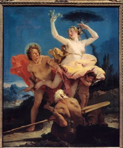 Apollo e Daphne Pintura de Giovanni Tiepolo (1696-1770) Sol do século XVIII. 0,96x0,79 m de Giovanni Battista Tiepolo
