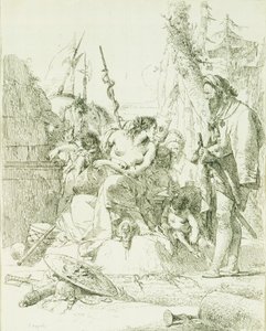Capriccio de Giambattista Tiepolo (1696-1770), gravura de Giovanni Battista Tiepolo