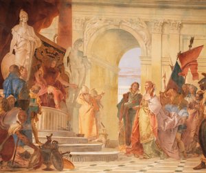 Magnanimidade de Scipio, detalhe de Glórias de Scipio Africanus e Alexandre o Grande de Giovanni Battista Tiepolo