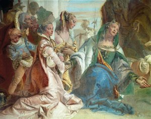 A família do Codoman Darius III, detalhe de Glórias de Scipio Africanus e Alexandre o Grande de Giovanni Battista Tiepolo