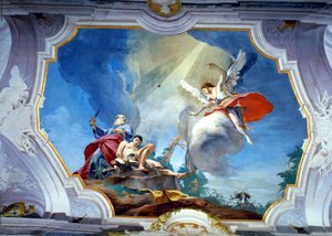 O Sacrifício de Abraão (fresco) de Giovanni Battista (1696-1770) Tiepolo
