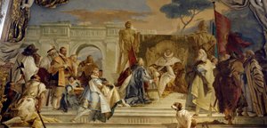 A investidura do Eveque Aroldo por Frederic I de Hohenstaufen (1122-1190), por Frederic Barberousse, Rei da Alemanha e Imperador Germânico Fresco, por Giovanni Battista (Giambattista) Tiepolo (1696-1770). Palácio de Wurzburg (Würzburg) Alemanha do século X de Giovanni Battista Tiepolo