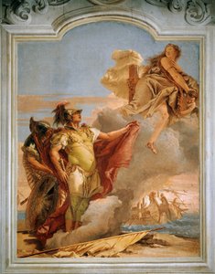 Vênus despedindo-se de Enéas, de Giambattista Tiepolo (1696-1770), afresco, Sala do Eneida, Villa Valmarana 