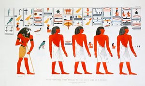 Mural dos túmulos dos reis em Tebas, 1820