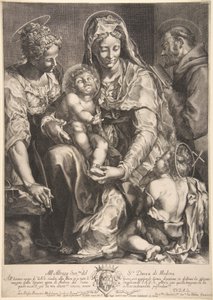 Virgem e Menino com Santa Catarina, Francisco de Assis e João Batista, meados do século XVII.