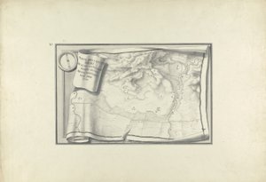 Plano das ruínas de Sardes com vestígios de edifícios antigos ainda existentes em 1750, c.1750 (caneta e tinta com lavagem sobre grafite sobre papel) de Giovanni Battista Borra
