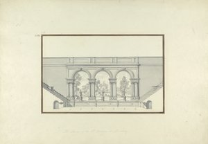 Reconstrução do Segundo Teatro de Laodicéia, c.1750 (caneta e tinta e lavagem sobre grafite sobre papel)