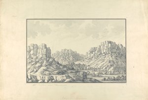 Vista das Cidades ou Ruínas da Colina perto de Damasco de Giovanni Battista Borra
