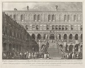 O Doge coroado na Scala dei Giganti do Palácio Ducal, 17631766.