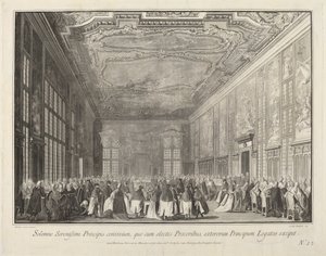 O Doge entretém embaixadores estrangeiros em um banquete, 17631766.