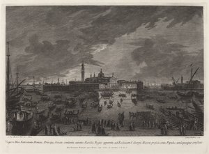 Procissão da véspera de Natal para San Giorgio Maggiore de Giovanni Battista Brustolon after Giovanni Battista Moretti