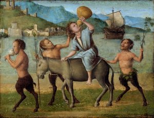 Sileno e os Sátiros de Giovanni Battista Cima da Conegliano