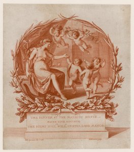 Convite para jantar na Mansion House, Londres, em 28 de Março de 1796 (gravura) de Giovanni Battista Cipriani