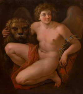 A segunda de um par de pinturas alegóricas: Paz e Abundância, c.1747-85 (óleo sobre tela) de Giovanni Battista Cipriani