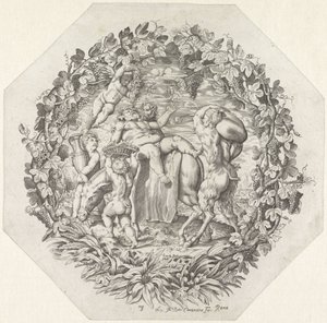 Bacchanal com Silenus bêbado de Giovanni Battista Costantini