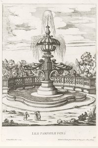 Fonte nos jardins de Villa Doria Pamphilj em Roma
Lilii Pamphylii fons (título sobre o objecto)
Le fontane ne palazzi e ne giardini di Roma (título da série)
Fontes nos palácios e jardins de Roma (título da série) de Giovanni Battista Falda