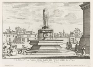 Fontein op Piazza del Popolo te Rome
Fonte na Piazza della Porta del Popolo sob a espada (título sobre o objecto)
Fontes de Roma (título da série)
Fonteinen van Rome (título da série)