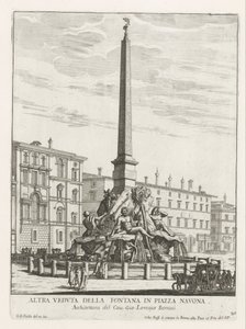 Fonte de quatro caudais na Piazza Navona em Roma
Fontana na Piazza Navona (título sobre o objecto)
Fontane di Roma (título da série)
Fontes de Roma (título da série) de Giovanni Battista Falda
