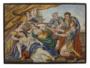 Uma fina placa micromosaica italiana de Giovanni Battista Luchini