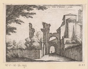 Clivus Scauri en de Santi Giovanni e Paolo
Sotto S.t Gioanne e poldo (título sobre o objecto)
Gezichten op Rome (título da série)
Alcune vedute et prospettive di luoghi dishabitati di Roma (título da série)